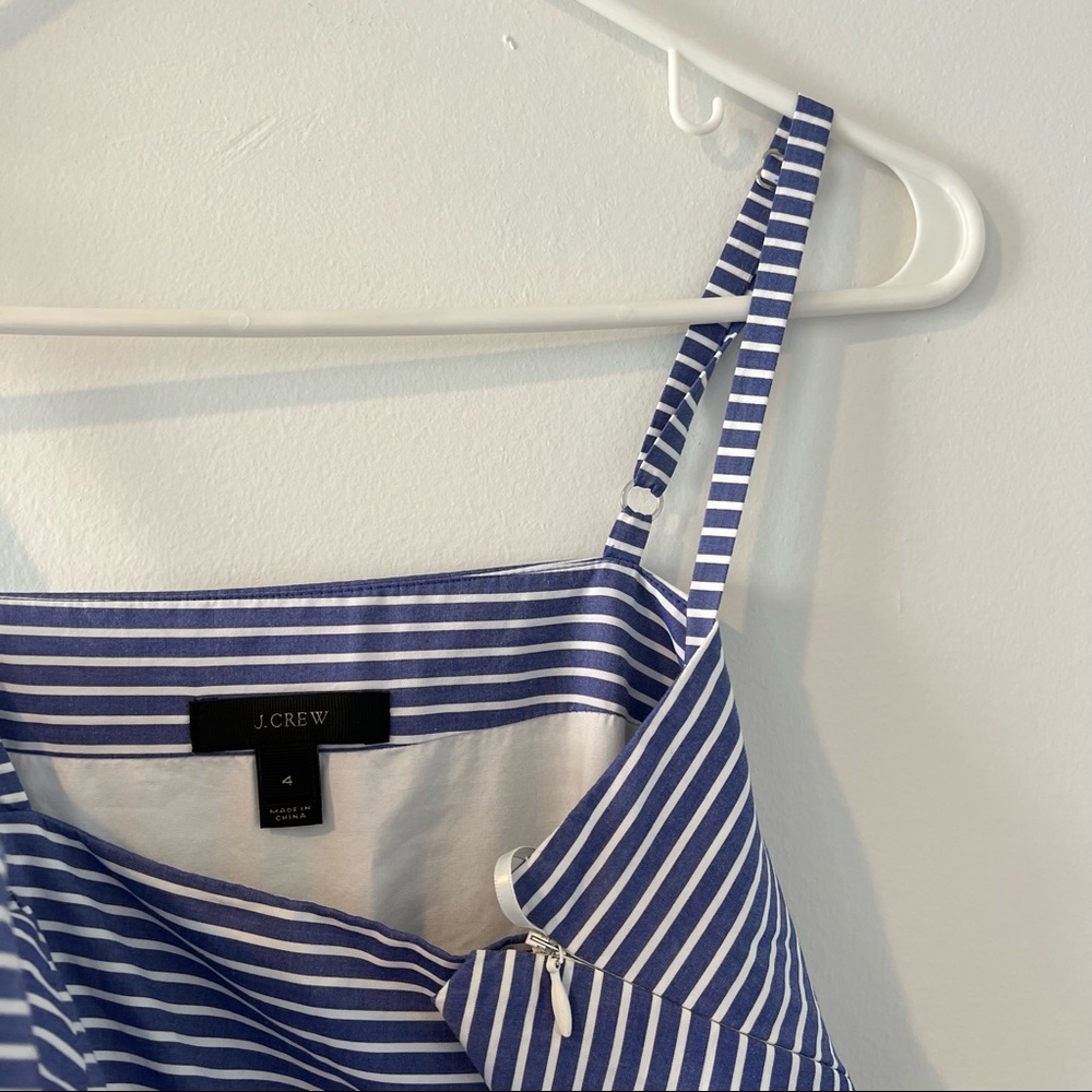 J Crew Garratt striped tiered maxi dress cotton blue white 4 - Picture 8 of 11